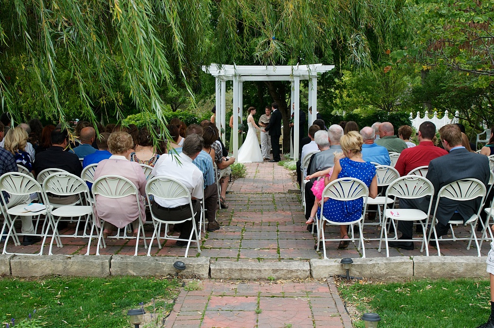 Wedding ceremony at the Gazebo on the Green.